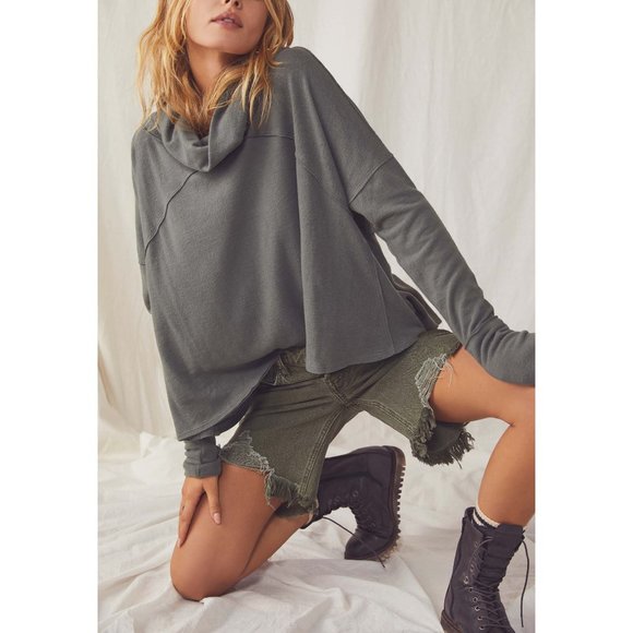 Free People Tops - NWT Free People Cozy Time Funnel Top / Pine